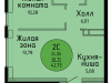 Схема квартиры в проекте "Хлебникоff"- #2080922169